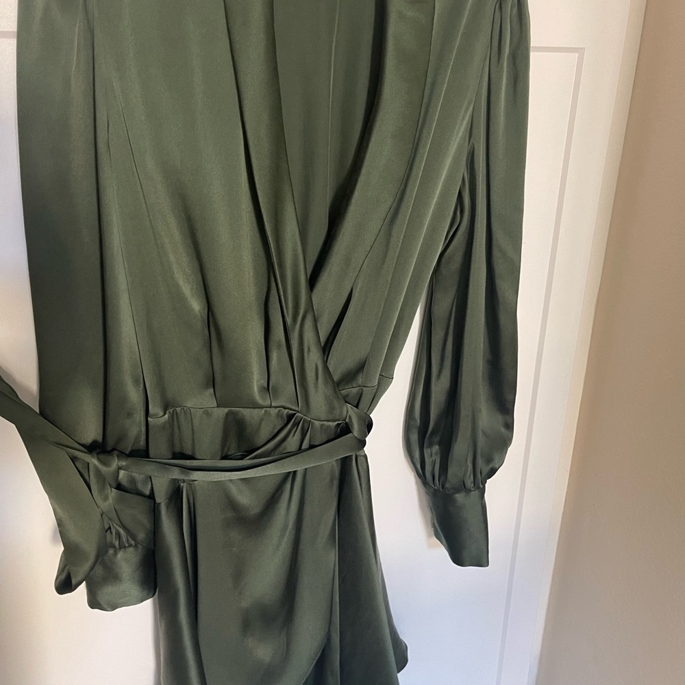 Zimmermann Sage Green Silk Mini Wrap Dress size 2/ US 8